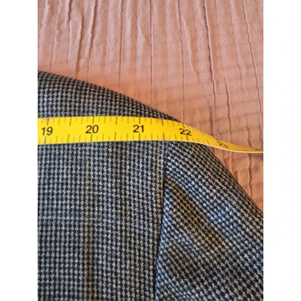 Jos A Bank 50L Gray Black 100% Wool‎ Executive Mens Blazer Jacket Sport Coat